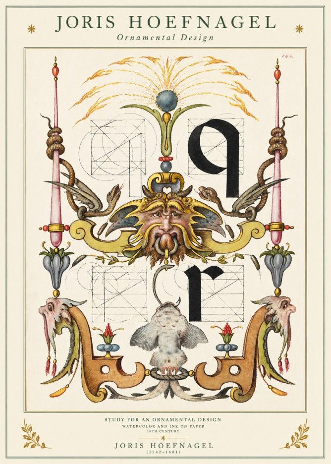 Joris Hoefnagel Ornamental Design I No1 - Póster