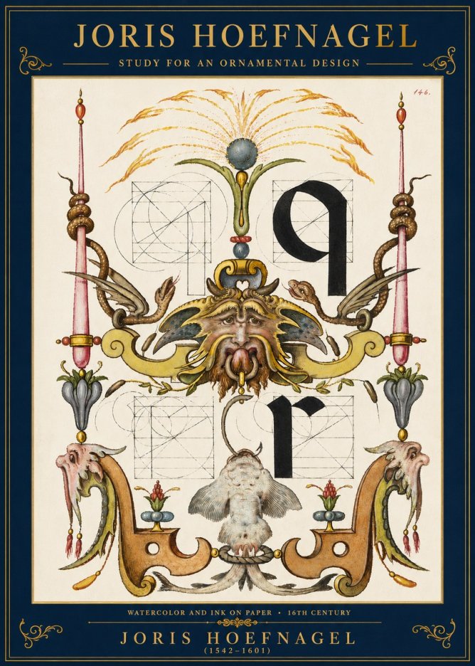 Joris Hoefnagel Ornamental Design I No3 - Póster