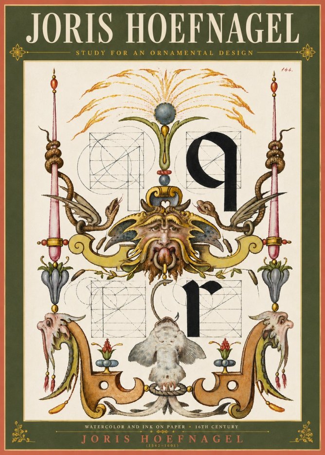 Joris Hoefnagel Ornamental Design I No4 - Póster