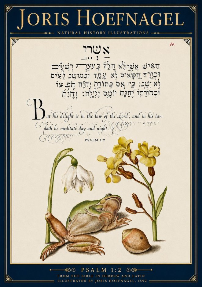 Joris Hoefnagel Psalm 1:2 No6 - Póster