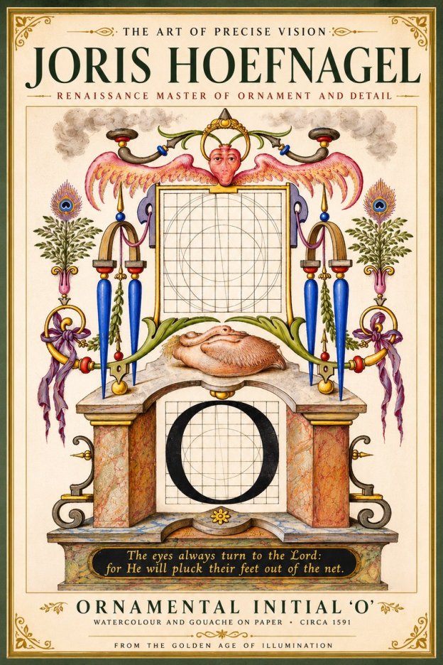 Joris Hoefnagel Ornamental Initial 'O' No5 - Póster
