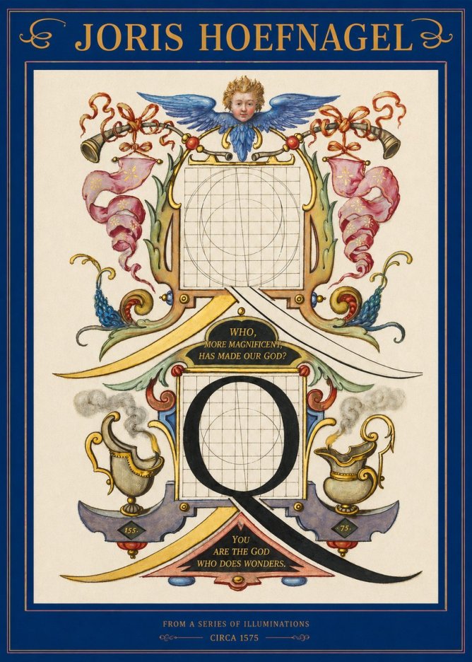 Joris Hoefnagel The Calligraphic Q No3 - Póster