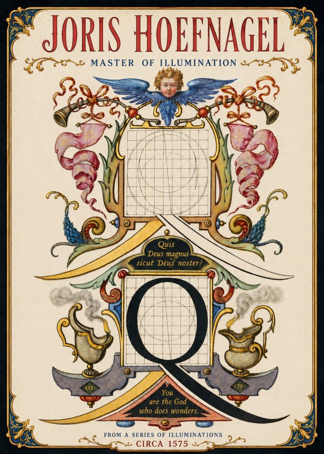 Joris Hoefnagel The Calligraphic Q No5 - Póster