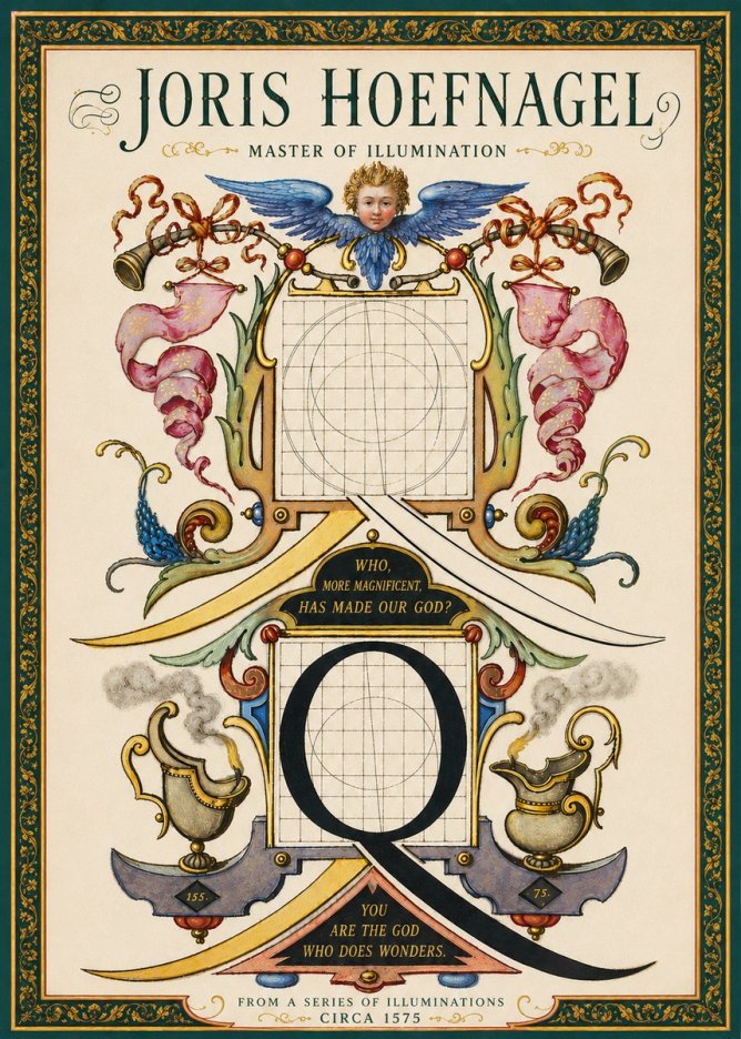 Joris Hoefnagel The Calligraphic Q No6 - Póster