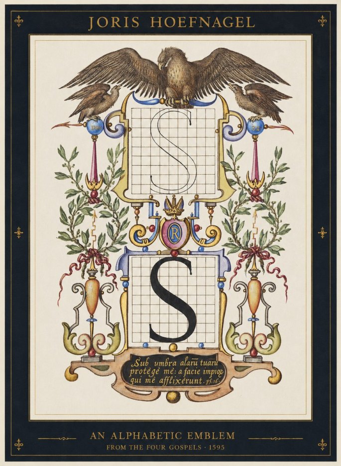 Joris Hoefnagel An Alphabetic Emblem from the Four Gospels No1 - Póster