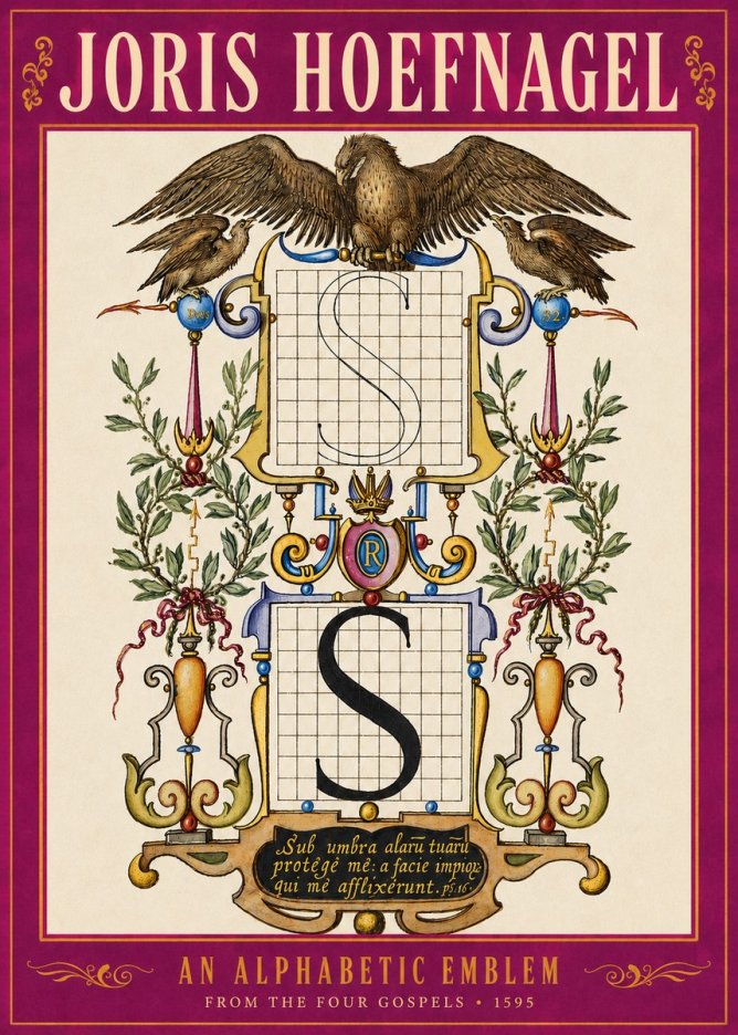 Joris Hoefnagel An Alphabetic Emblem from the Four Gospels No5 - Póster
