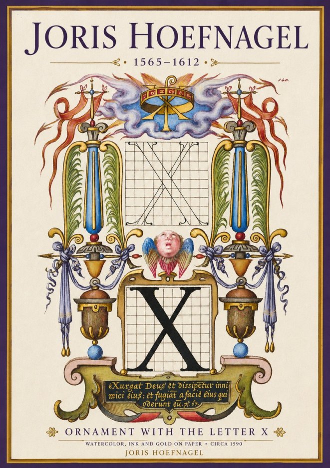 Joris Hoefnagel Ornament with the Letter X No3 - Póster