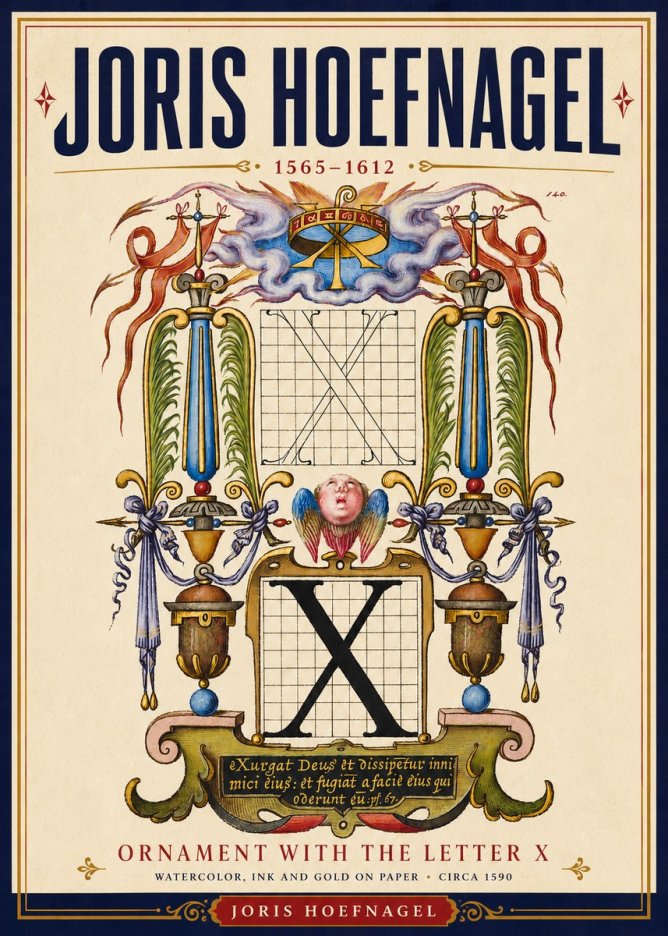 Joris Hoefnagel Ornament with the Letter X No4 - Póster