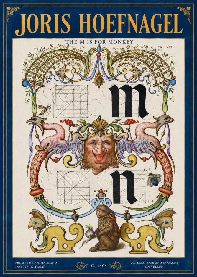 Joris Hoefnagel Grotesques and Ornaments No4 - Póster