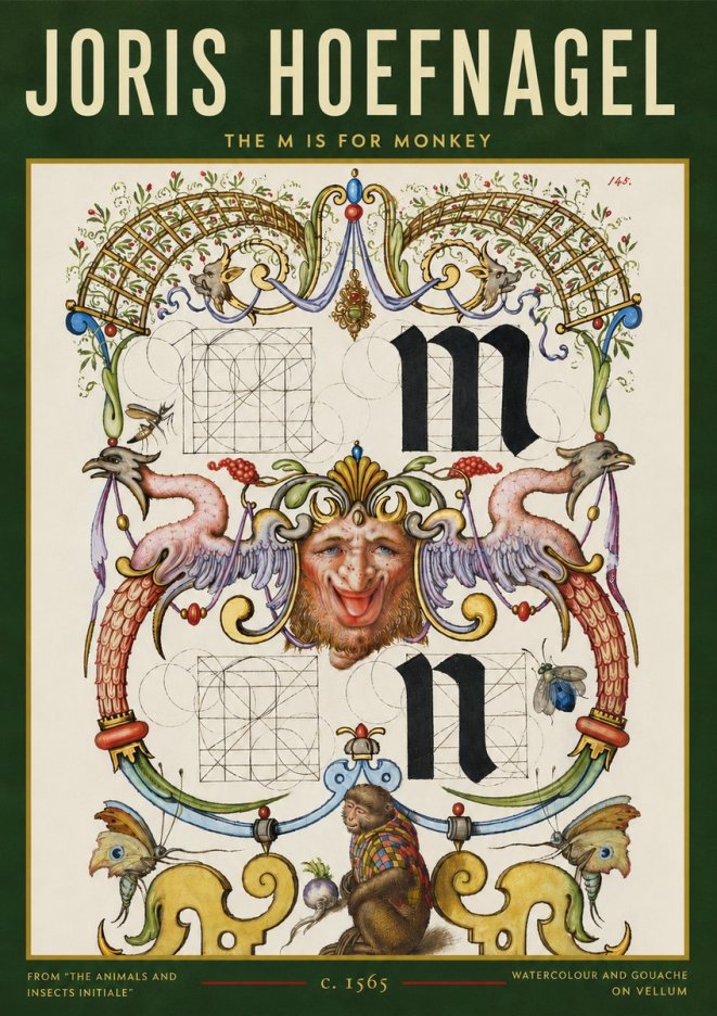 Joris Hoefnagel Grotesques and Ornaments No5 - Póster