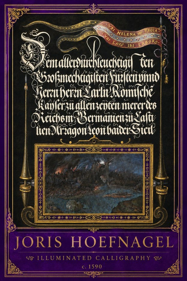 Joris Hoefnagel Illuminated Calligraphy No2 - Póster