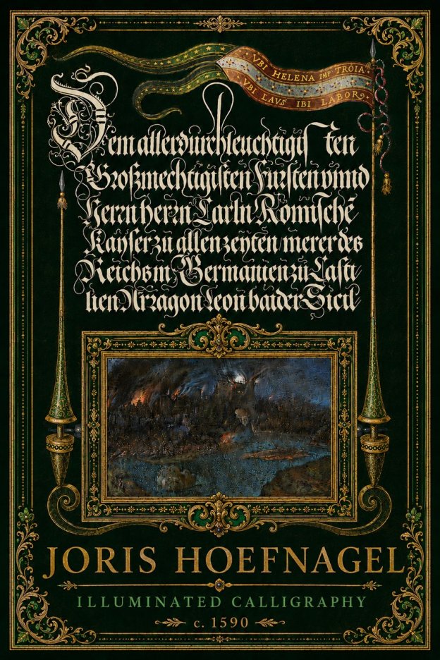 Joris Hoefnagel Illuminated Calligraphy No6 - Póster