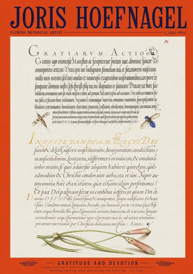 Joris Hoefnagel Thanksgiving to God • Institute for Botanical Studies No2 - Póster