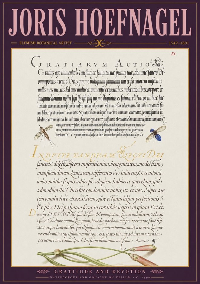 Joris Hoefnagel Thanksgiving to God • Institute for Botanical Studies No4 - Póster