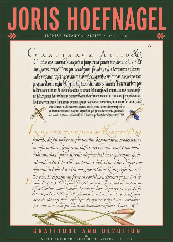 Joris Hoefnagel Thanksgiving to God • Institute for Botanical Studies No5 - Póster