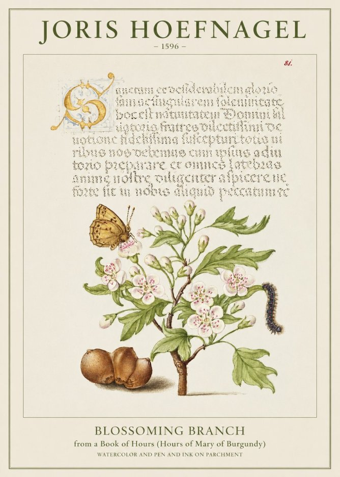 Joris Hoefnagel Blossoming Branch No1 - Póster