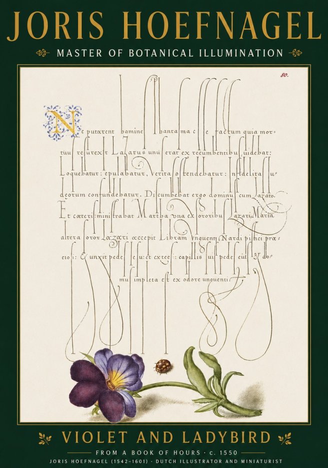 Joris Hoefnagel Violet and Ladybird No4 - Póster