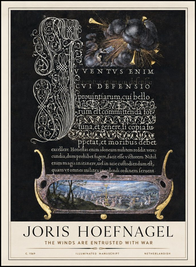 Joris Hoefnagel The Winds Are Entrusted with War No1 - Póster
