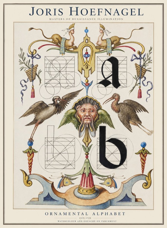Joris Hoefnagel Ornamental Alphabet No1 - Póster