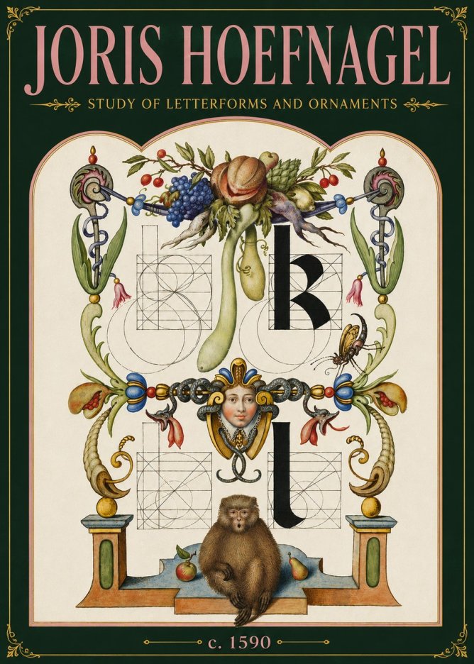 Joris Hoefnagel Study of Letterforms and Ornaments No6 - Póster