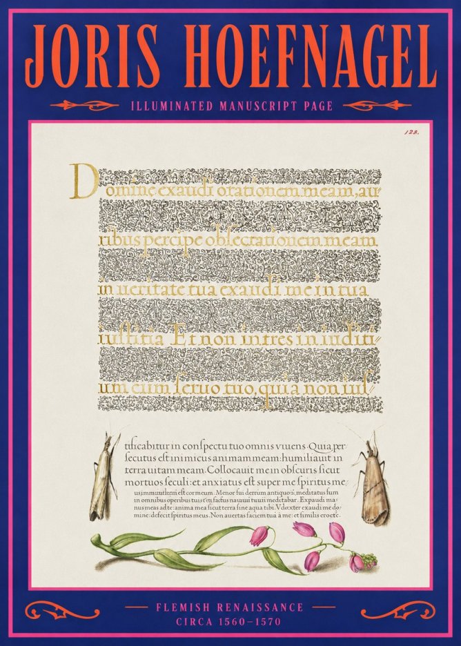 Joris Hoefnagel Illuminated Manuscript Page II No2 - Póster