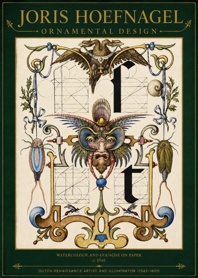 Joris Hoefnagel Ornamental Design II No3 - Póster