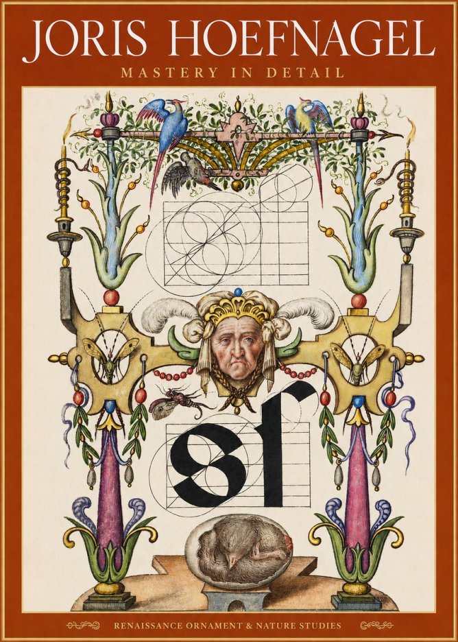 Joris Hoefnagel Mastery in Detail - Renaissance Ornament & Nature Studies No2 - Póster