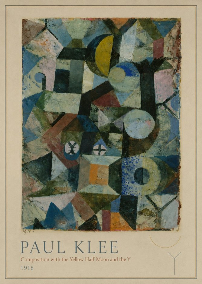 Paul Klee Composition with the Yellow Half-moon and the Y No2 - Póster