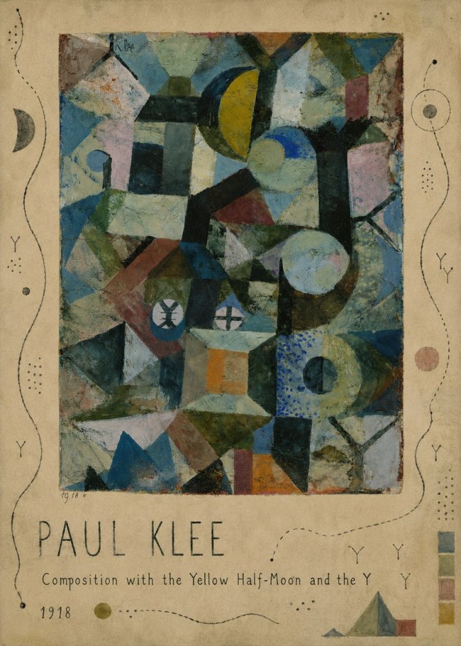 Paul Klee Composition with the Yellow Half-moon and the Y No4 - Póster