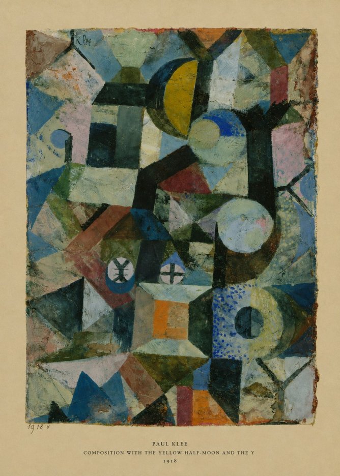 Paul Klee Composition with the Yellow Half-moon and the Y No6 - Póster