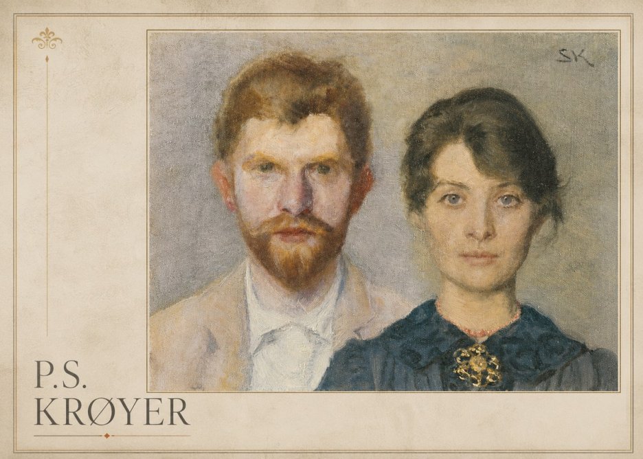 P.S. Krøyer Self-portrait with Marie Krøyer No1 - Póster