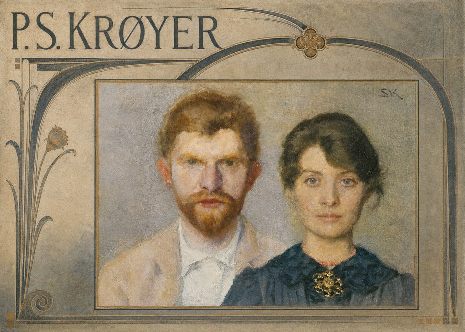 P.S. Krøyer Self-portrait with Marie Krøyer No5 - Póster
