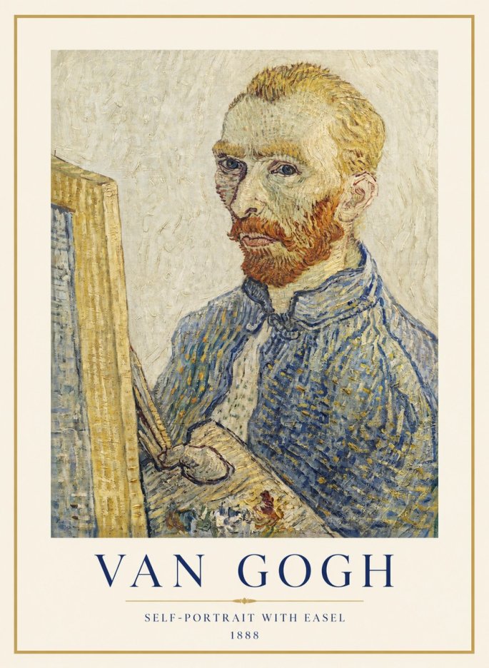 Van Gogh Self-portrait with Easel I No1 - Póster