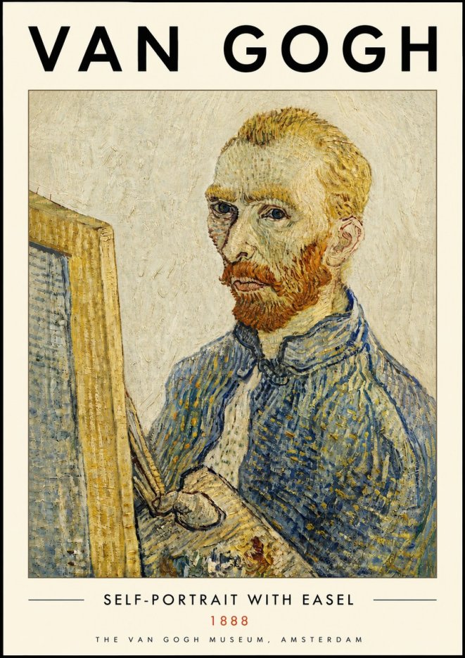 Van Gogh Self-portrait with Easel I No4 - Póster