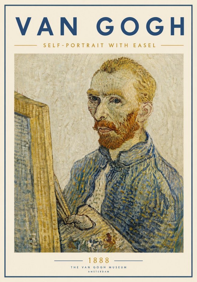 Van Gogh Self-portrait with Easel I No6 - Póster