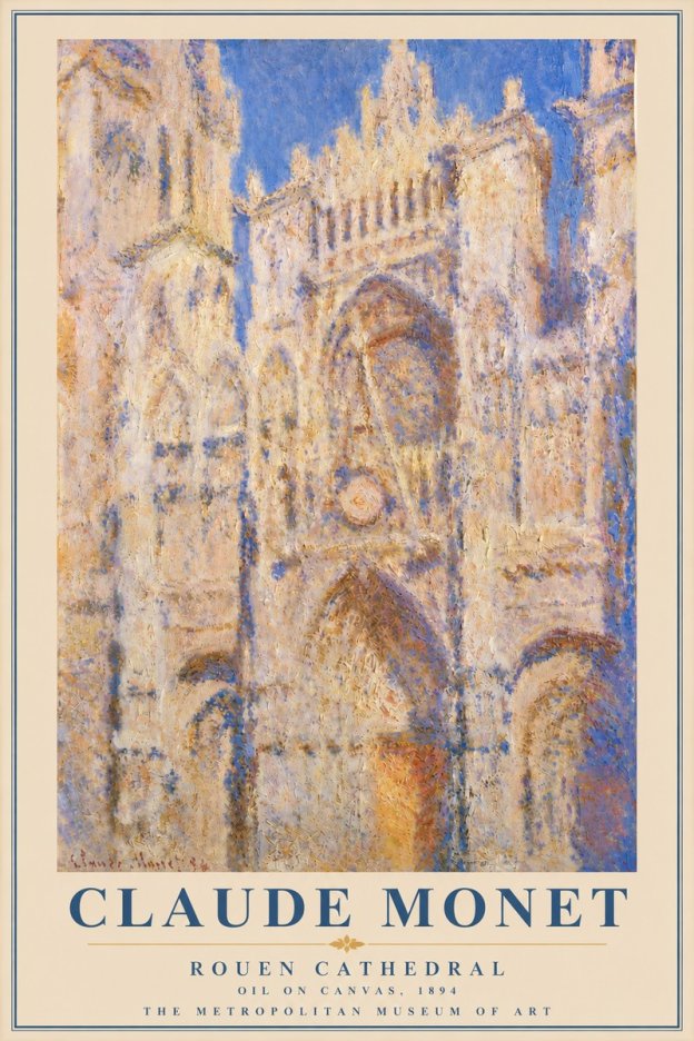 Monet Rouen Cathedral No4 - Póster