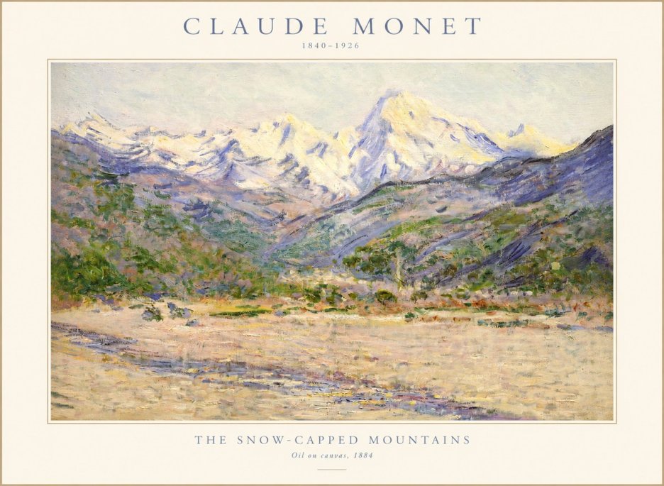 Monet The Snow-capped Mountains No1 - Póster