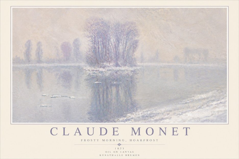 Monet Frosty Morning, Hoarfrost No4 - Póster