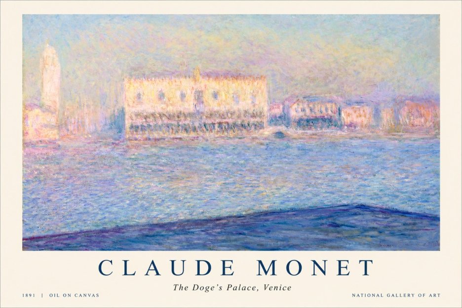 Monet The Doge's Palace, Venice No1 - Póster