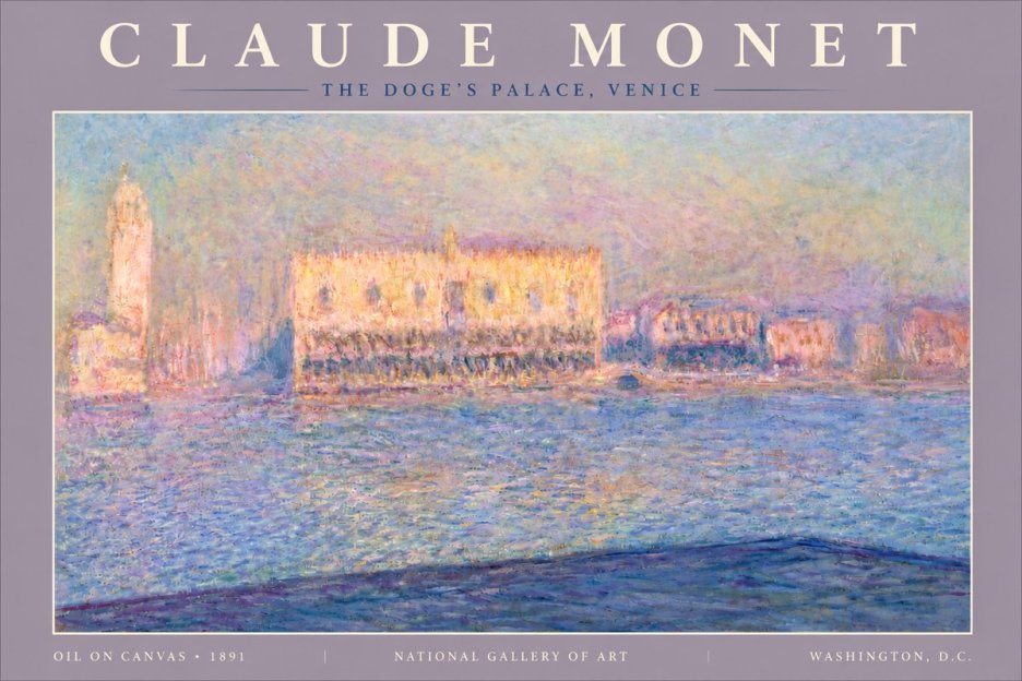 Monet The Doge's Palace, Venice No5 - Póster