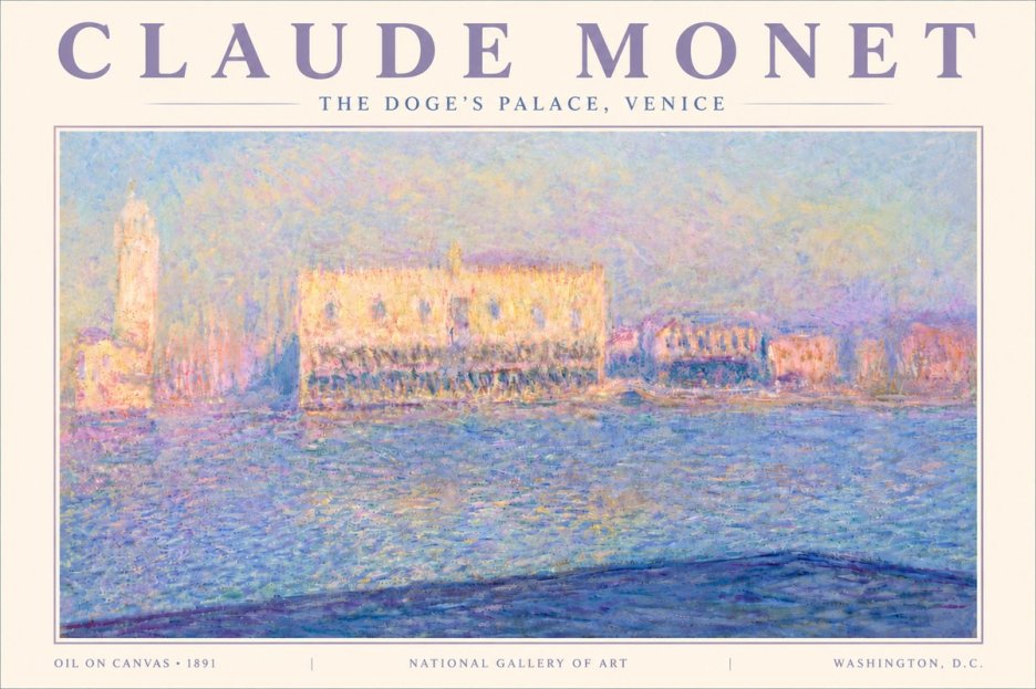 Monet The Doge's Palace, Venice No6 - Póster