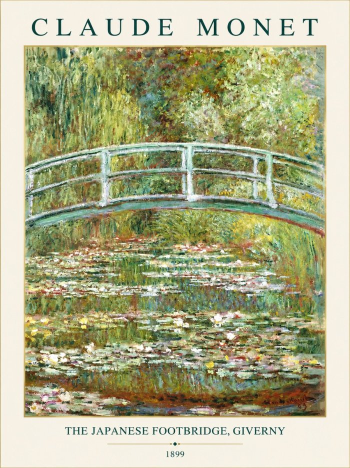 Monet The Japanese Footbridge, Giverny No3 - Póster