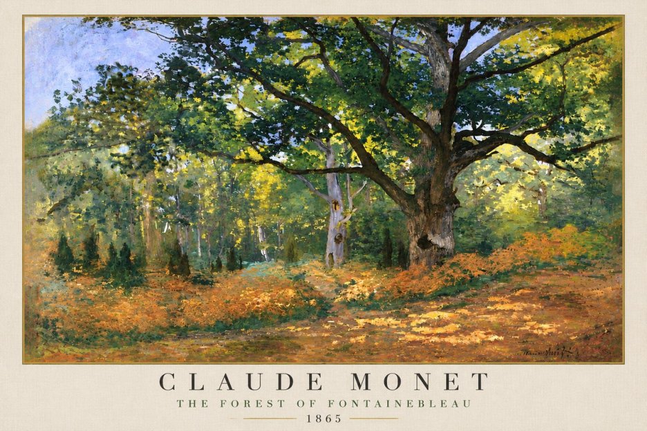 Monet The Forest of Fontainebleau No4 - Póster