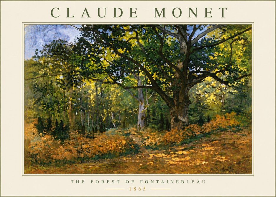 Monet The Forest of Fontainebleau No6 - Póster