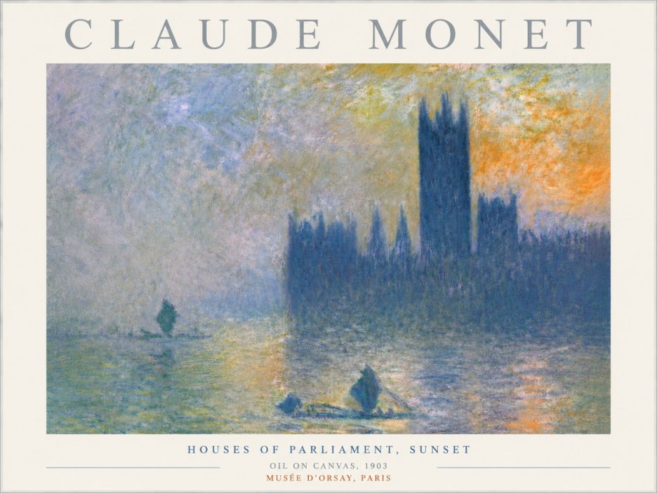 Monet Houses of Parliament, Sunset No4 - Póster