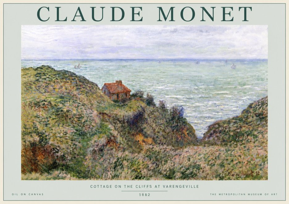 Monet Cottage on the Cliffs at Varengeville No4 - Póster