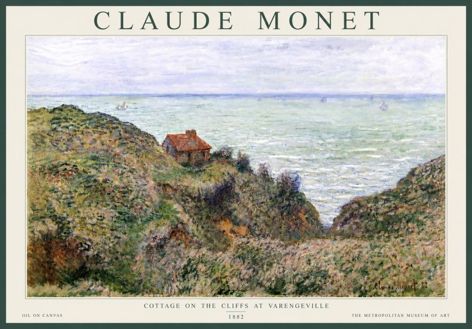 Monet Cottage on the Cliffs at Varengeville No5 - Póster