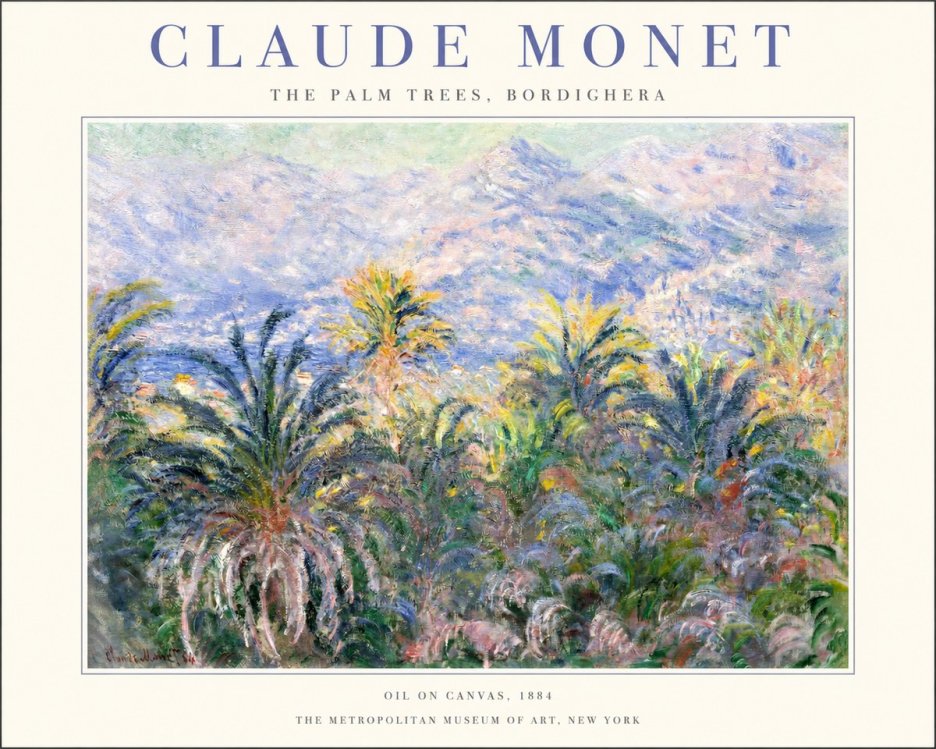Monet The Palm Trees, Bordighera No1 - Póster