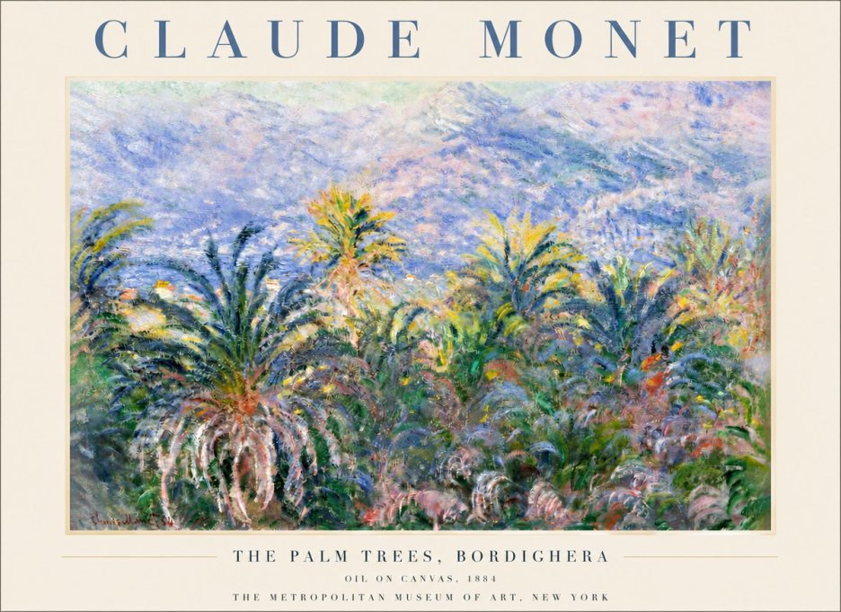 Monet The Palm Trees, Bordighera No3 - Póster