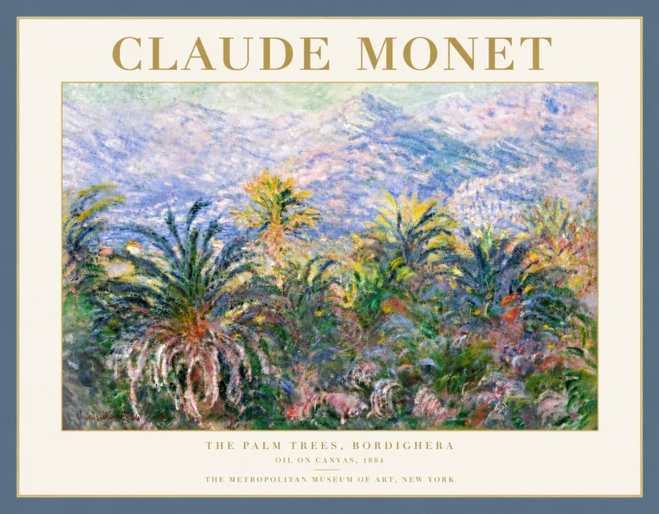 Monet The Palm Trees, Bordighera No5 - Póster